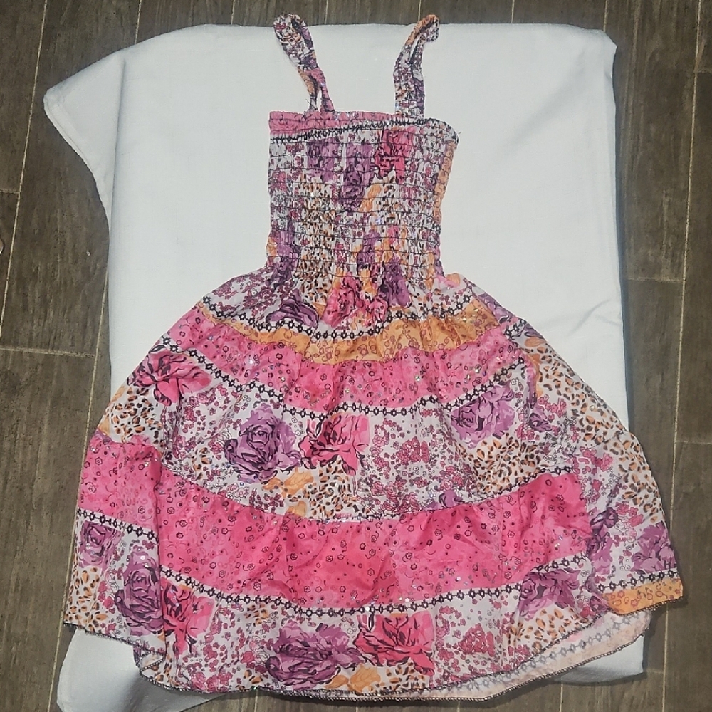 Floral Pink and Orange Sundress